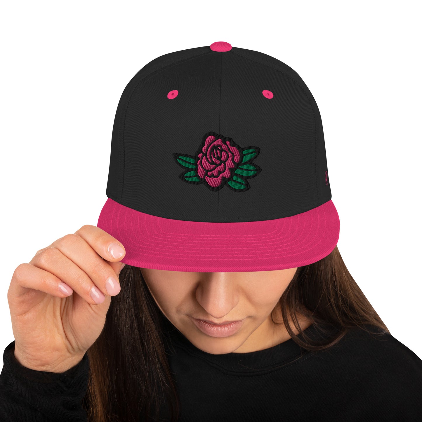 Pink Rosebud Snapback Hat